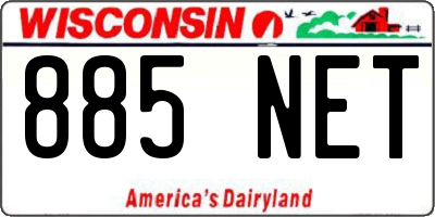 WI license plate 885NET