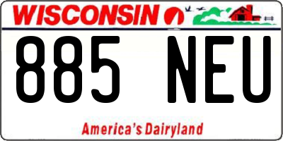WI license plate 885NEU