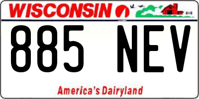 WI license plate 885NEV