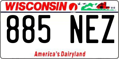 WI license plate 885NEZ