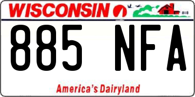 WI license plate 885NFA