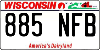 WI license plate 885NFB