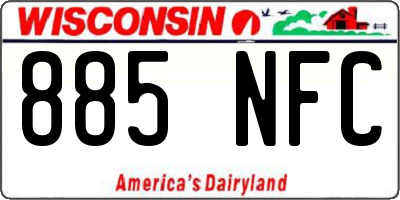 WI license plate 885NFC