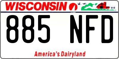 WI license plate 885NFD