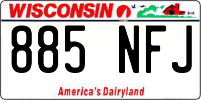 WI license plate 885NFJ