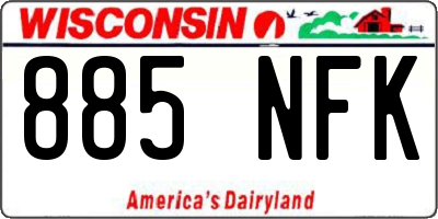 WI license plate 885NFK
