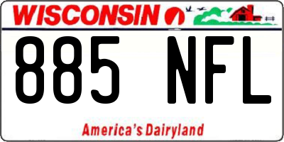 WI license plate 885NFL