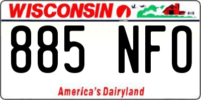 WI license plate 885NFO