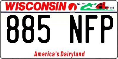 WI license plate 885NFP