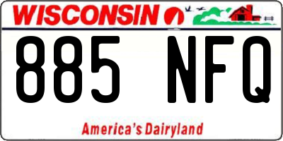 WI license plate 885NFQ