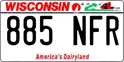 WI license plate 885NFR