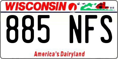 WI license plate 885NFS