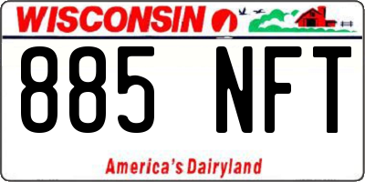 WI license plate 885NFT