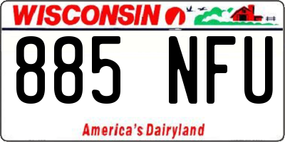 WI license plate 885NFU