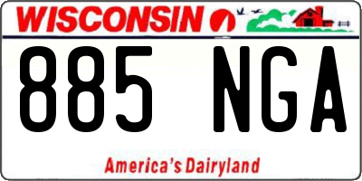 WI license plate 885NGA