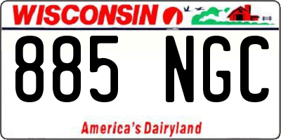 WI license plate 885NGC
