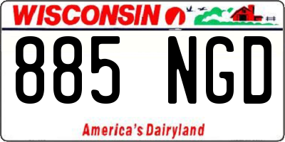 WI license plate 885NGD