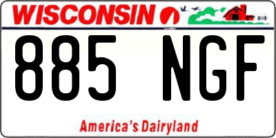 WI license plate 885NGF