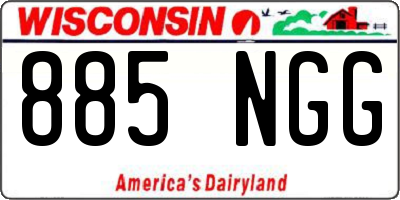 WI license plate 885NGG