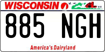WI license plate 885NGH
