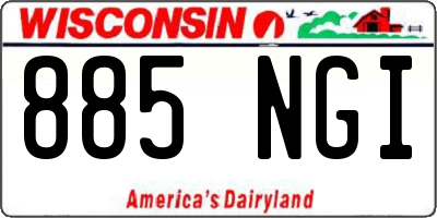 WI license plate 885NGI