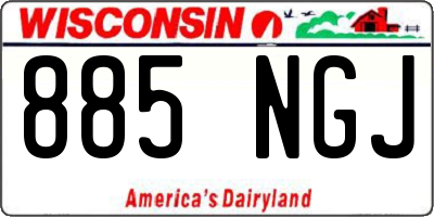 WI license plate 885NGJ