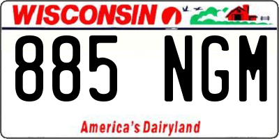 WI license plate 885NGM
