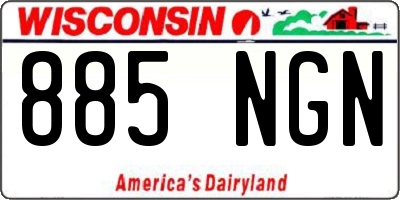 WI license plate 885NGN