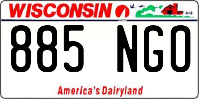 WI license plate 885NGO