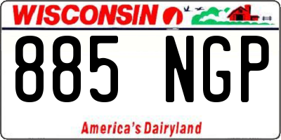WI license plate 885NGP