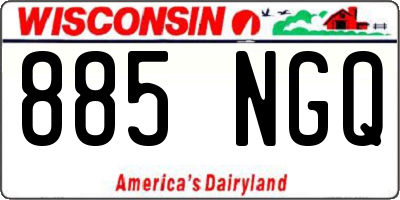 WI license plate 885NGQ