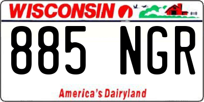 WI license plate 885NGR