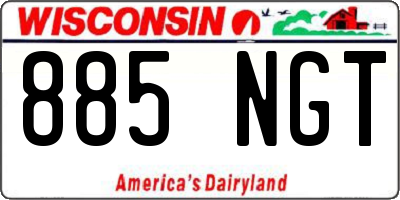 WI license plate 885NGT