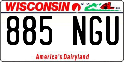 WI license plate 885NGU