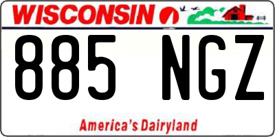 WI license plate 885NGZ