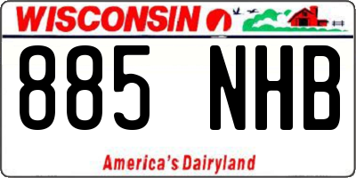WI license plate 885NHB