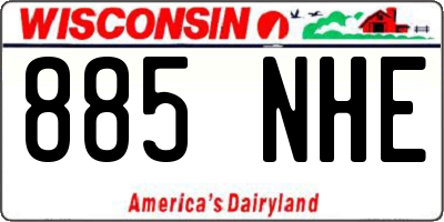 WI license plate 885NHE