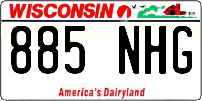 WI license plate 885NHG