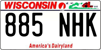WI license plate 885NHK