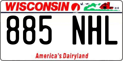 WI license plate 885NHL