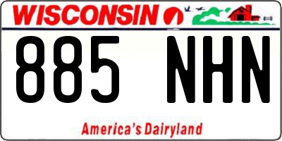 WI license plate 885NHN