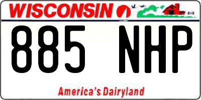WI license plate 885NHP