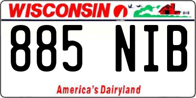 WI license plate 885NIB