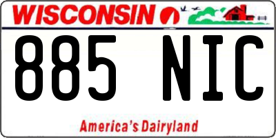 WI license plate 885NIC