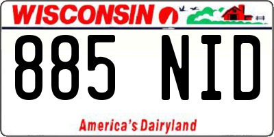 WI license plate 885NID