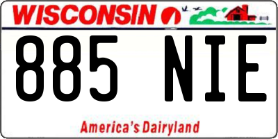 WI license plate 885NIE