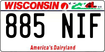 WI license plate 885NIF