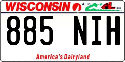 WI license plate 885NIH