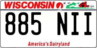 WI license plate 885NII