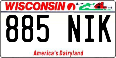 WI license plate 885NIK